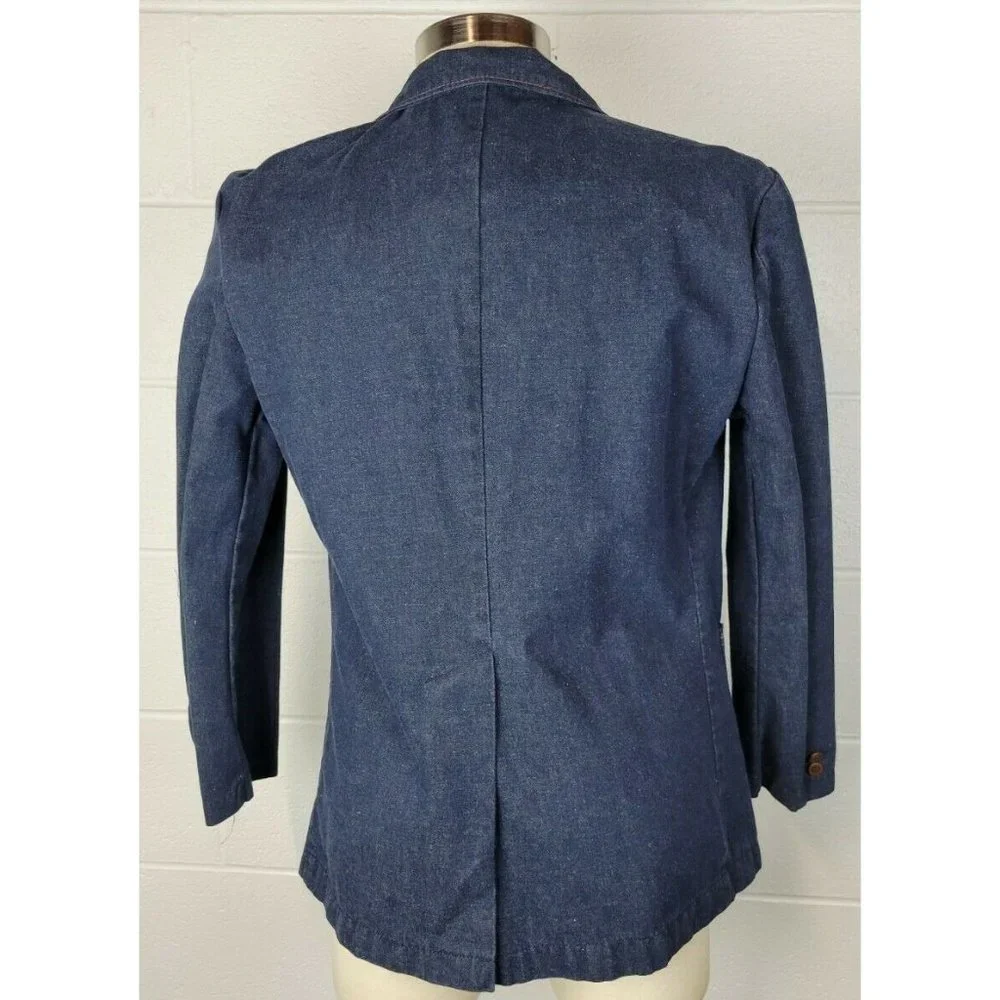 Vintage 70s JC Penney Fashions Denim Jean Unstructured Sport Coat Jacket 38‎